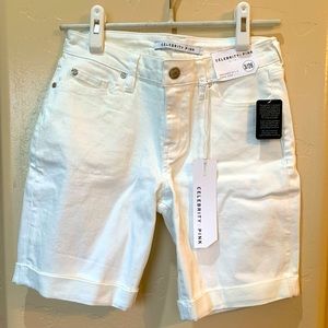 White denim shorts, size 26; Celebrity Pink, NWT